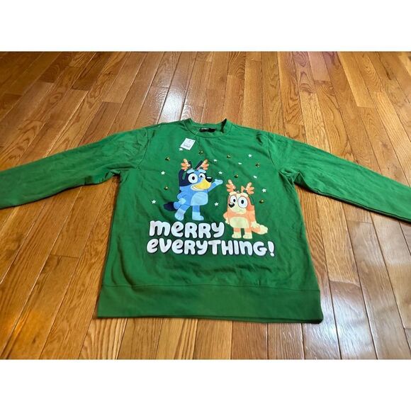 New Bluey Unisex  men's  women's Christmas Merry Everything Light Up sweatshirt - Picture 4 of 13